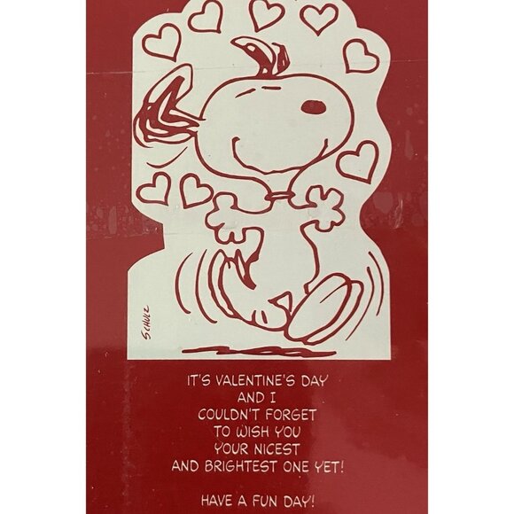 Peanuts Snoopy Happy Valentines Day Hallmark Cards New Box of 12 NOS - Picture 4 of 11